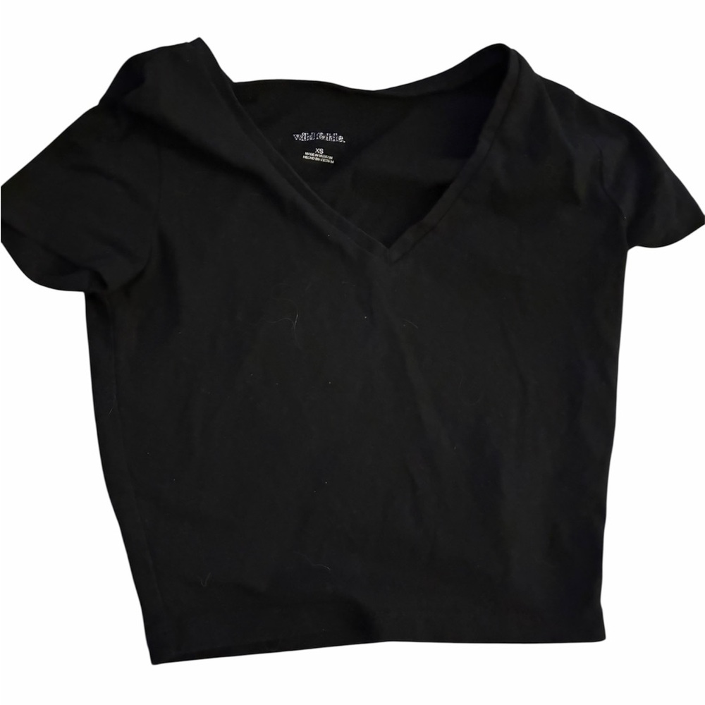 Wild Fable Black Short Sleeve V-Neck Tee